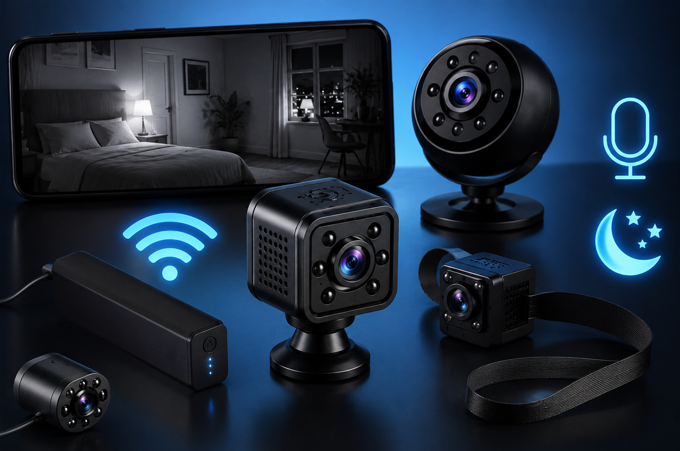 Spy Camera with Audio and Night Vision Wireless Features